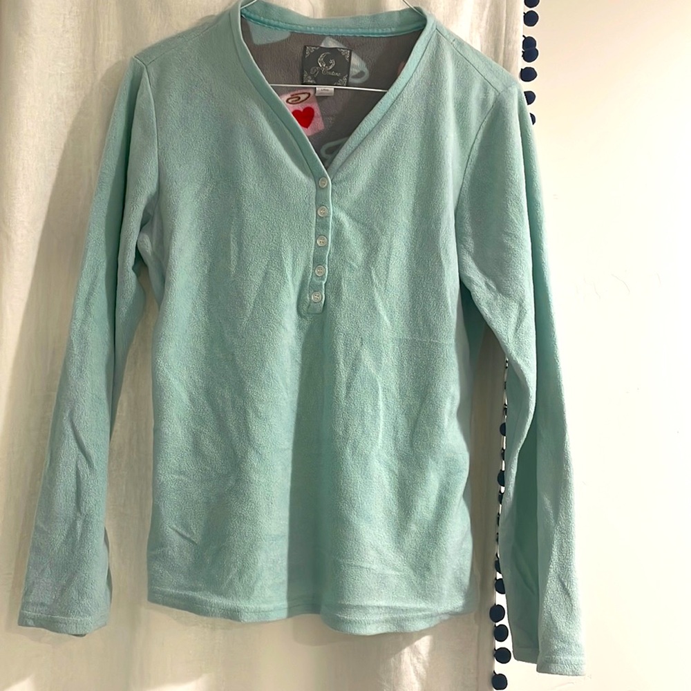 Teel and coffee fleece pijama set